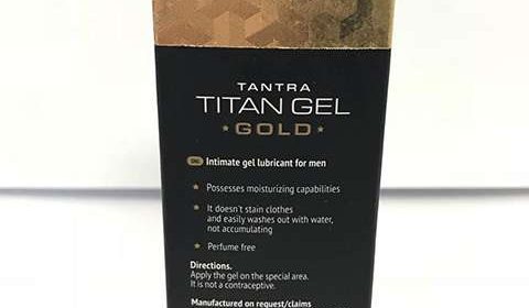 Задняя часть упаковки Titan Gel Gold для мужчин